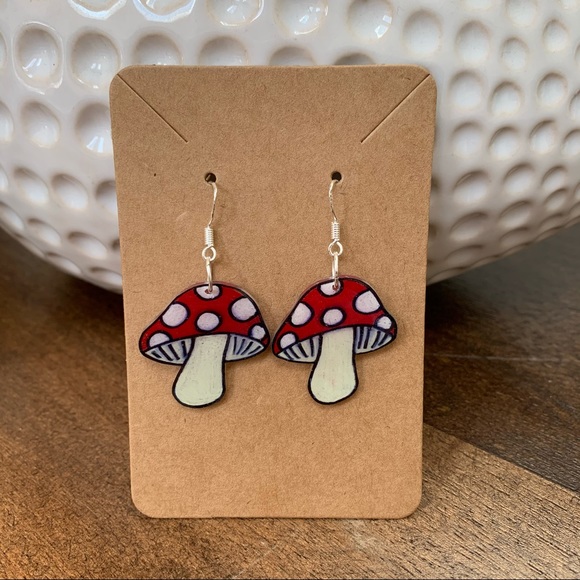 Hot Topic Accessories - Handmade shrinky dink mushroom earrings